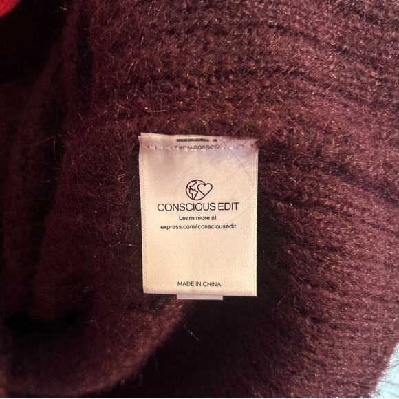 Express London Oversized Tunic Sweater – Purple with Gold Zip – Women’s Medium - Picture 5 of 8